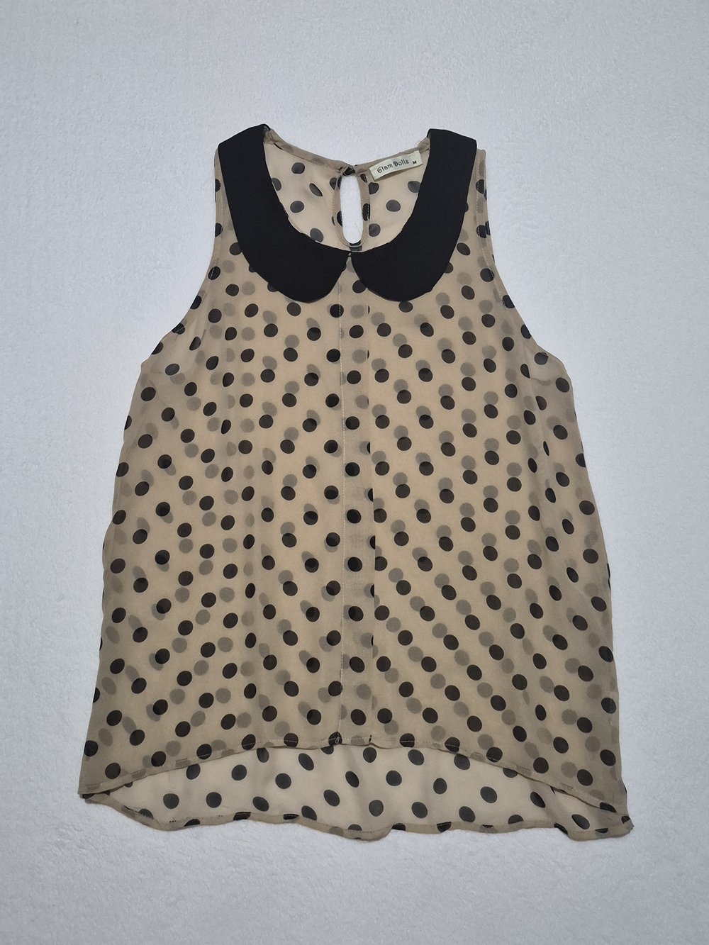 Women's Glam Dollz Polka Dot Sleeveless Blouse